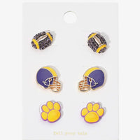 Game Day Spirit Ball/Helmet/Paw Earring set
