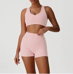 Cross Back Sports Bra + Shorts