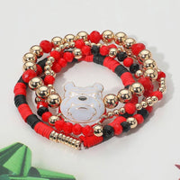 4PCS-Gameday Mascot Charm Beaded Stretch Bracelet Set