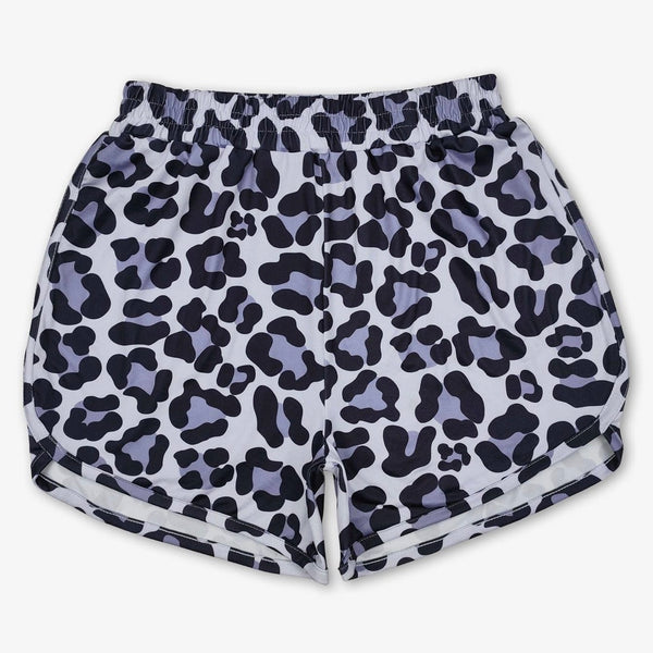 Black Leopard Elastic Waist Adult Women’s Shorts