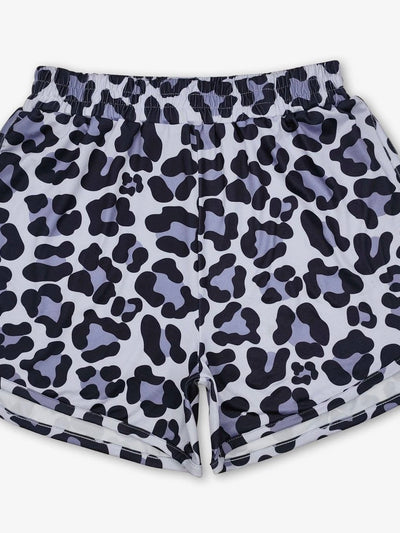 Black Leopard Elastic Waist Adult Women’s Shorts