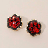 Glitter Paw Print Gameday Stud Earrings
