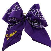 Bandana Bow For Purse or Backpack-Purple Bears