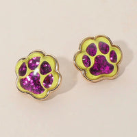 Glitter Paw Print Gameday Stud Earrings