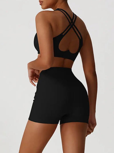 Cross Back Sports Bra + Shorts