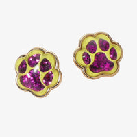 Glitter Paw Print Gameday Stud Earrings