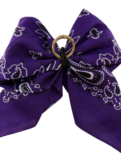 Bandana Bow For Purse or Backpack-Purple Bears