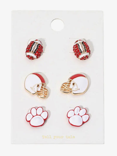Game Day Spirit Ball/Helmet/Paw Earring set