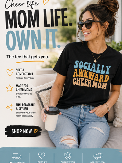 Socially Awkward Cheer Mom Tee