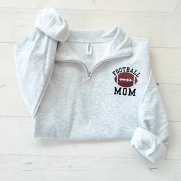 Football Sports Mom Pullover Quarter Zip