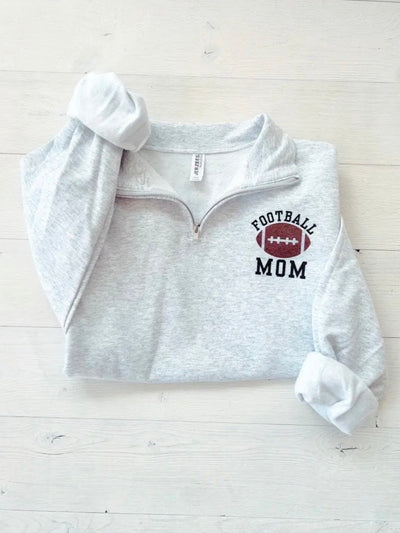 Football Sports Mom Pullover Quarter Zip