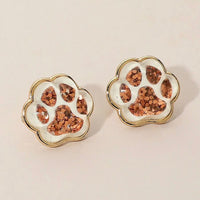Glitter Paw Print Gameday Stud Earrings