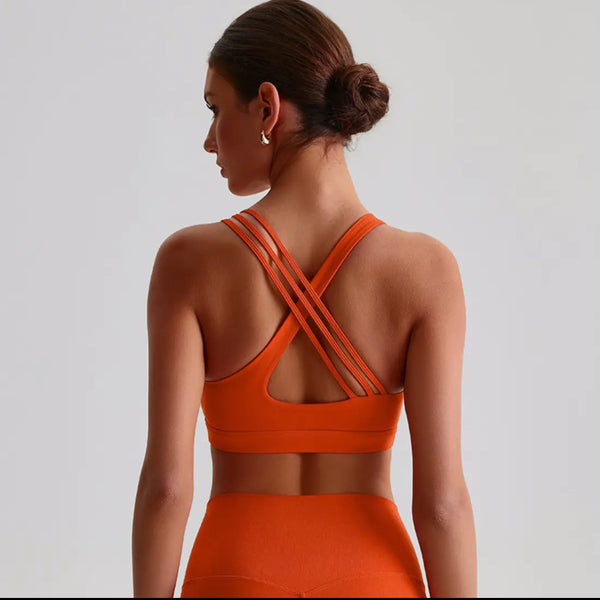 Women's Asymmetrical Cross Back Sports Bra