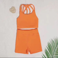 Girl's 2-Piece Athletic Short and Tank Set