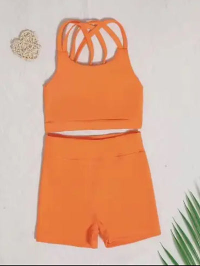 Girl's 2-Piece Athletic Short and Tank Set