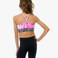 Swirl Tie Dye Sports Bra w/Love Elastc Band Girls One Size